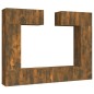 Set di Mobili Porta TV 6 pz Rovere Fumo in Legno Multistrato Set di Mobili Porta TV 6 pz Rovere Fumo in Legno Multistrato