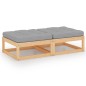 vidaXL Poggiapiedi da Giardino con Cuscini 2pz Legno Massello di Pino vidaXL Poggiapiedi da Giardino con Cuscini 2pz Legno Massello di Pino