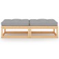vidaXL Poggiapiedi da Giardino con Cuscini 2pz Legno Massello di Pino vidaXL Poggiapiedi da Giardino con Cuscini 2pz Legno Massello di Pino