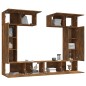 Set di Mobili Porta TV 6 pz Rovere Fumo in Legno Multistrato Set di Mobili Porta TV 6 pz Rovere Fumo in Legno Multistrato