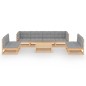 vidaXL Set Divani da Giardino 9 pz con Cuscini Legno Massello di Pino vidaXL Set Divani da Giardino 9 pz con Cuscini Legno Massello di Pino