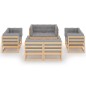 vidaXL Set Divani da Giardino 8 pz con Cuscini Legno Massello Pino vidaXL Set Divani da Giardino 8 pz con Cuscini Legno Massello Pino