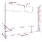 Set di Mobili Porta TV 6 pz Rovere Fumo in Legno Multistrato Set di Mobili Porta TV 6 pz Rovere Fumo in Legno Multistrato