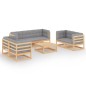 vidaXL Set Divani da Giardino 8 pz con Cuscini Legno Massello di Pino vidaXL Set Divani da Giardino 8 pz con Cuscini Legno Massello di Pino
