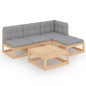 vidaXL Set Divani da Giardino 5 pz con Cuscini Legno Massello di Pino vidaXL Set Divani da Giardino 5 pz con Cuscini Legno Massello di Pino