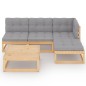 vidaXL Set Divani da Giardino 5 pz con Cuscini Legno Massello di Pino vidaXL Set Divani da Giardino 5 pz con Cuscini Legno Massello di Pino