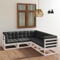 vidaXL Set Divani da Giardino 5 pz con Cuscini Legno Massello di Pino vidaXL Set Divani da Giardino 5 pz con Cuscini Legno Massello di Pino