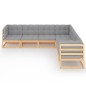 vidaXL Set Divani da Giardino 7 pz con Cuscini Legno Massello di Pino vidaXL Set Divani da Giardino 7 pz con Cuscini Legno Massello di Pino