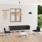 vidaXL Set Divani da Giardino 7 pz con Cuscini Legno Massello di Pino vidaXL Set Divani da Giardino 7 pz con Cuscini Legno Massello di Pino