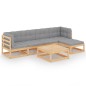 vidaXL Set Divani da Giardino 6 pz con Cuscini Legno Massello di Pino