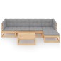vidaXL Set Divani da Giardino 6 pz con Cuscini Legno Massello di Pino