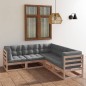 vidaXL Set Divani da Giardino 5 pz con Cuscini Legno Massello di Pino vidaXL Set Divani da Giardino 5 pz con Cuscini Legno Massello di Pino