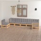 vidaXL Set Divani da Giardino 7 pz con Cuscini Legno Massello di Pino vidaXL Set Divani da Giardino 7 pz con Cuscini Legno Massello di Pino