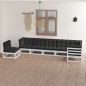 vidaXL Set Salotto Giardino 7 pz Cuscini Antracite Legno Massello Pino vidaXL Set Salotto Giardino 7 pz Cuscini Antracite Legno Massello Pino