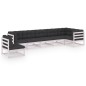 vidaXL Set Salotto Giardino 7 pz Cuscini Antracite Legno Massello Pino vidaXL Set Salotto Giardino 7 pz Cuscini Antracite Legno Massello Pino