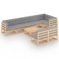 vidaXL Set Divani da Giardino 9 pz con Cuscini Legno Massello di Pino vidaXL Set Divani da Giardino 9 pz con Cuscini Legno Massello di Pino