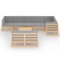 vidaXL Set Divani da Giardino 9 pz con Cuscini Legno Massello di Pino vidaXL Set Divani da Giardino 9 pz con Cuscini Legno Massello di Pino