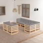 vidaXL Set Salotto Giardino 7 pz Cuscini Antracite Legno Massello Pino