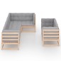 vidaXL Set Salotto Giardino 7 pz Cuscini Antracite Legno Massello Pino