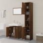 Set Mobili da Bagno 3 pz Rovere Marrone in Legno Multistrato Set Mobili da Bagno 3 pz Rovere Marrone in Legno Multistrato