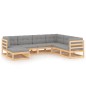 vidaXL Set Salotto Giardino 7 pz Cuscini Antracite Legno Massello Pino vidaXL Set Salotto Giardino 7 pz Cuscini Antracite Legno Massello Pino