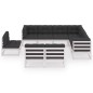 vidaXL Set Divani da Giardino 9 pz con Cuscini Massello di Pino Bianco vidaXL Set Divani da Giardino 9 pz con Cuscini Massello di Pino Bianco