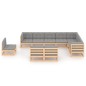 vidaXL Set Salotto Giardino 10pz Cuscini Antracite Legno Massello Pino vidaXL Set Salotto Giardino 10pz Cuscini Antracite Legno Massello Pino