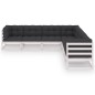 vidaXL Set Divani da Giardino 7 pz con Cuscini Massello di Pino Bianco vidaXL Set Divani da Giardino 7 pz con Cuscini Massello di Pino Bianco