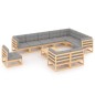 vidaXL Set Divani da Giardino 11 pz con Cuscini Legno Massello di Pino vidaXL Set Divani da Giardino 11 pz con Cuscini Legno Massello di Pino