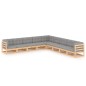 vidaXL Set Divani da Giardino 9 pz con Cuscini Legno Massello di Pino
