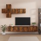 Set di Mobili Porta TV 7 pz Rovere Fumo in Legno Multistrato Set di Mobili Porta TV 7 pz Rovere Fumo in Legno Multistrato