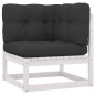 vidaXL Set Divani da Giardino 9 pz con Cuscini Massello di Pino Bianco vidaXL Set Divani da Giardino 9 pz con Cuscini Massello di Pino Bianco