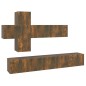 Set di Mobili Porta TV 7 pz Rovere Fumo in Legno Multistrato Set di Mobili Porta TV 7 pz Rovere Fumo in Legno Multistrato