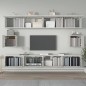 vidaXL Set di Mobili Porta TV 6 pz Grigio Cemento in Legno Multistrato
