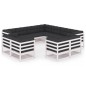 vidaXL Set Divani da Giardino 11pz con Cuscini Massello di Pino Bianco vidaXL Set Divani da Giardino 11pz con Cuscini Massello di Pino Bianco