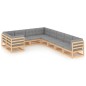 vidaXL Set Divani da Giardino 9 pz con Cuscini Legno Massello di Pino vidaXL Set Divani da Giardino 9 pz con Cuscini Legno Massello di Pino