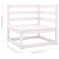 vidaXL Set Divani da Giardino 11pz con Cuscini Massello di Pino Bianco vidaXL Set Divani da Giardino 11pz con Cuscini Massello di Pino Bianco