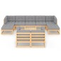 vidaXL Set Divani da Giardino 10 pz con Cuscini Legno Massello di Pino vidaXL Set Divani da Giardino 10 pz con Cuscini Legno Massello di Pino