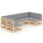 vidaXL Set Divani da Giardino 6 pz con Cuscini Legno Massello Pino