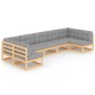 vidaXL Set Divani da Giardino 7 pz con Cuscini Legno Massello di Pino vidaXL Set Divani da Giardino 7 pz con Cuscini Legno Massello di Pino