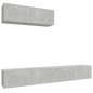 Set di Mobili Porta TV 3 pz Grigio Cemento in Legno Multistrato Set di Mobili Porta TV 3 pz Grigio Cemento in Legno Multistrato