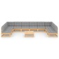 vidaXL Set Divani da Giardino 11 pz con Cuscini Legno Massello di Pino vidaXL Set Divani da Giardino 11 pz con Cuscini Legno Massello di Pino