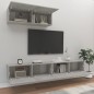 Set di Mobili Porta TV 3 pz Grigio Cemento in Legno Multistrato Set di Mobili Porta TV 3 pz Grigio Cemento in Legno Multistrato