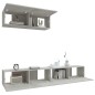 Set di Mobili Porta TV 3 pz Grigio Cemento in Legno Multistrato Set di Mobili Porta TV 3 pz Grigio Cemento in Legno Multistrato