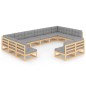 vidaXL Set Divani Giardino 12 pz con Cuscini in Legno Massello di Pino vidaXL Set Divani Giardino 12 pz con Cuscini in Legno Massello di Pino