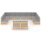 vidaXL Set Divani Giardino 12 pz con Cuscini in Legno Massello di Pino vidaXL Set Divani Giardino 12 pz con Cuscini in Legno Massello di Pino