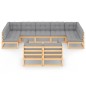 vidaXL Set Divani da Giardino 9 pz con Cuscini Legno Massello di Pino vidaXL Set Divani da Giardino 9 pz con Cuscini Legno Massello di Pino