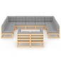 vidaXL Set Divani da Giardino 11 pz con Cuscini Legno Massello di Pino vidaXL Set Divani da Giardino 11 pz con Cuscini Legno Massello di Pino