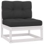 vidaXL Set Divani da Giardino 7 pz con Cuscini Massello di Pino Bianco vidaXL Set Divani da Giardino 7 pz con Cuscini Massello di Pino Bianco