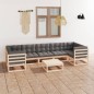 vidaXL Set Divani da Giardino 8 pz con Cuscini Legno Massello di Pino